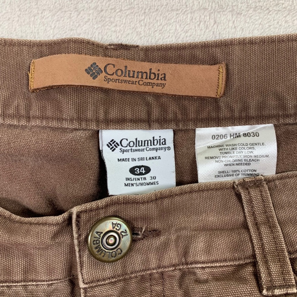 Columbia River Lodge Canvas Pants Men 34x29* Brown Straight Leg Outdoors Hunting - Picture 7 of 9